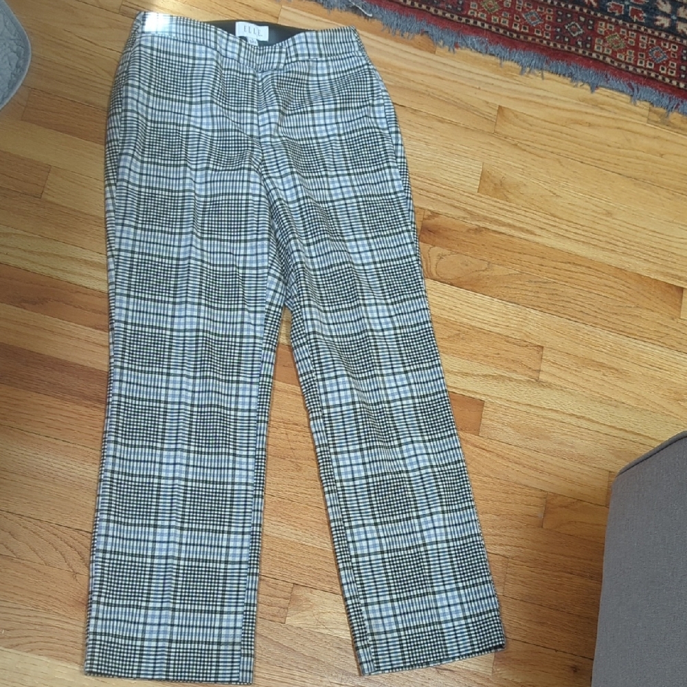 Ellie Black and White Checkered Men's Dress Pants